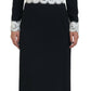 Dolce & Gabbana Chic Black & White Midi Elegance Dress