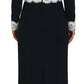 Dolce & Gabbana Chic Black & White Midi Elegance Dress