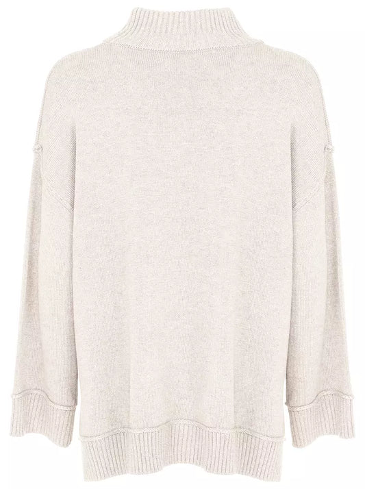 Imperfect Elegant Winter White Turtleneck Sweater