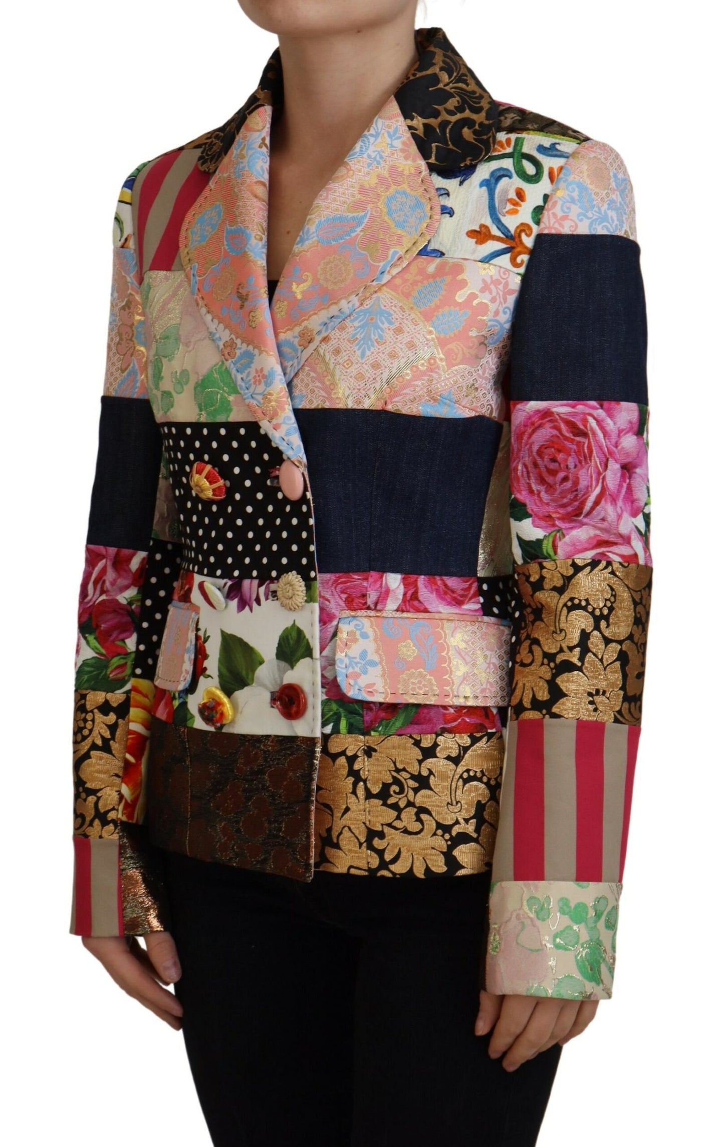 Dolce & Gabbana Elegant Multicolor Patchwork Blazer