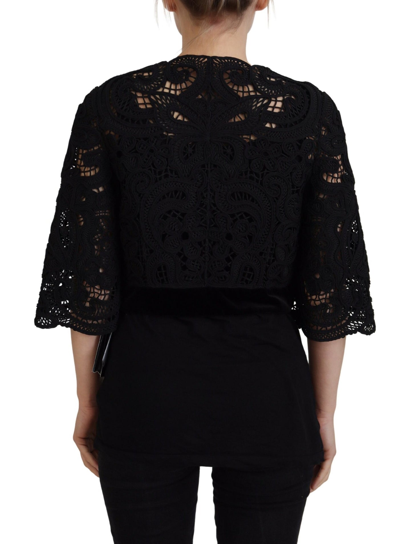 Dolce & Gabbana Elegant Black Button Down Cardigan