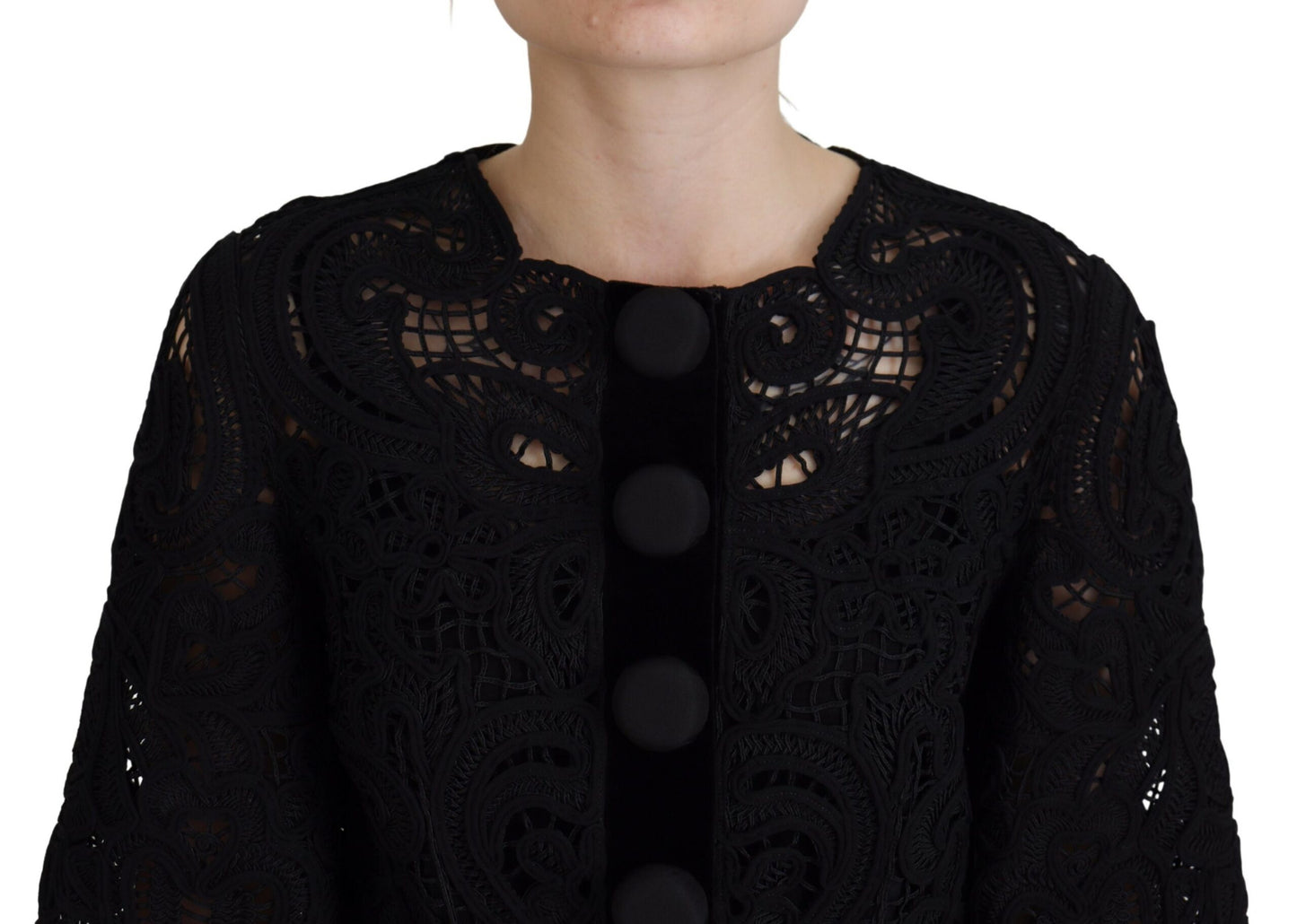 Dolce & Gabbana Elegant Black Button Down Cardigan