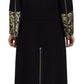 Dolce & Gabbana Elegant Gold Black Jacquard Trench Coat