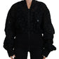 Dolce & Gabbana Black Floral Lace Bomber Jacket