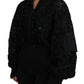 Dolce & Gabbana Black Floral Lace Bomber Jacket