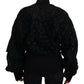 Dolce & Gabbana Black Floral Lace Bomber Jacket