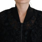 Dolce & Gabbana Black Floral Lace Bomber Jacket