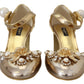 Dolce & Gabbana Elegant Gold Slingback Toe Sandals