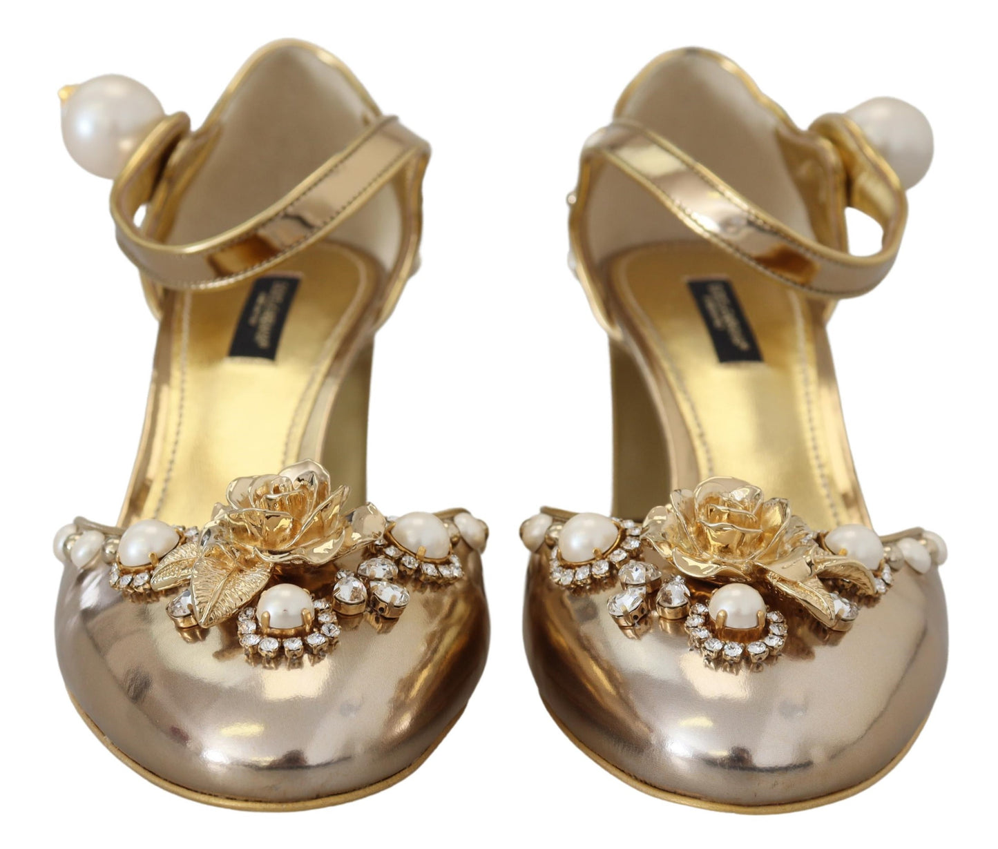 Dolce & Gabbana Elegant Gold Slingback Toe Sandals