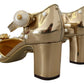 Dolce & Gabbana Elegant Gold Slingback Toe Sandals