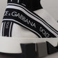 Dolce & Gabbana Chic Black and White Sorrento Slip-On Sneakers