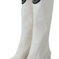 Dolce & Gabbana Elegant White Leather Knee Boots