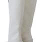 Dolce & Gabbana Elegant White Leather Knee Boots