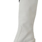 Dolce & Gabbana Elegant White Leather Knee Boots