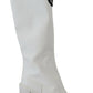 Dolce & Gabbana Elegant White Leather Knee Boots