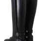 Dolce & Gabbana Elegant Black Calfskin Biker Booties