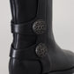 Dolce & Gabbana Elegant Black Calfskin Biker Booties