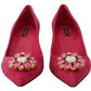 Dolce & Gabbana Elegant Pink Suede Pumps with Crystal Embellishments