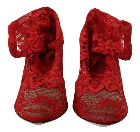 Dolce & Gabbana Radiant Red Lace Taormina High Heels