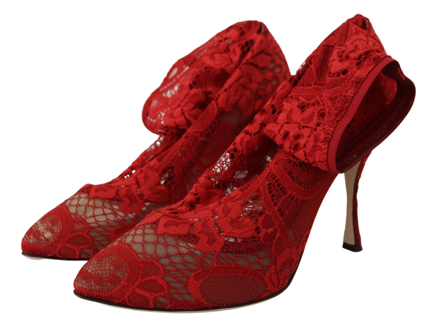 Dolce & Gabbana Radiant Red Lace Taormina High Heels