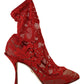 Dolce & Gabbana Radiant Red Lace Taormina High Heels