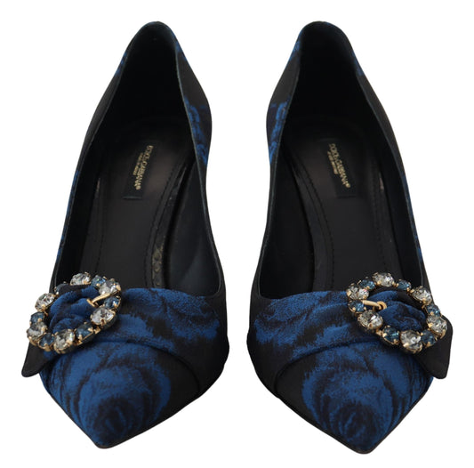 Dolce & Gabbana Elegant Crystal Embellished Blue Pumps