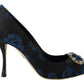 Dolce & Gabbana Elegant Crystal Embellished Blue Pumps