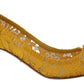 Dolce & Gabbana Yellow Lace Heels with Crystal Embellishment