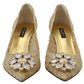 Dolce & Gabbana Radiant Gold Lace Crystals Heels