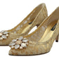 Dolce & Gabbana Radiant Gold Lace Crystals Heels