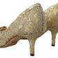 Dolce & Gabbana Radiant Gold Lace Crystals Heels