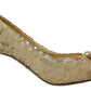 Dolce & Gabbana Radiant Gold Lace Crystals Heels