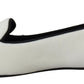 Dolce & Gabbana Elegant White Velvet Loafers with Gold Heart Detail