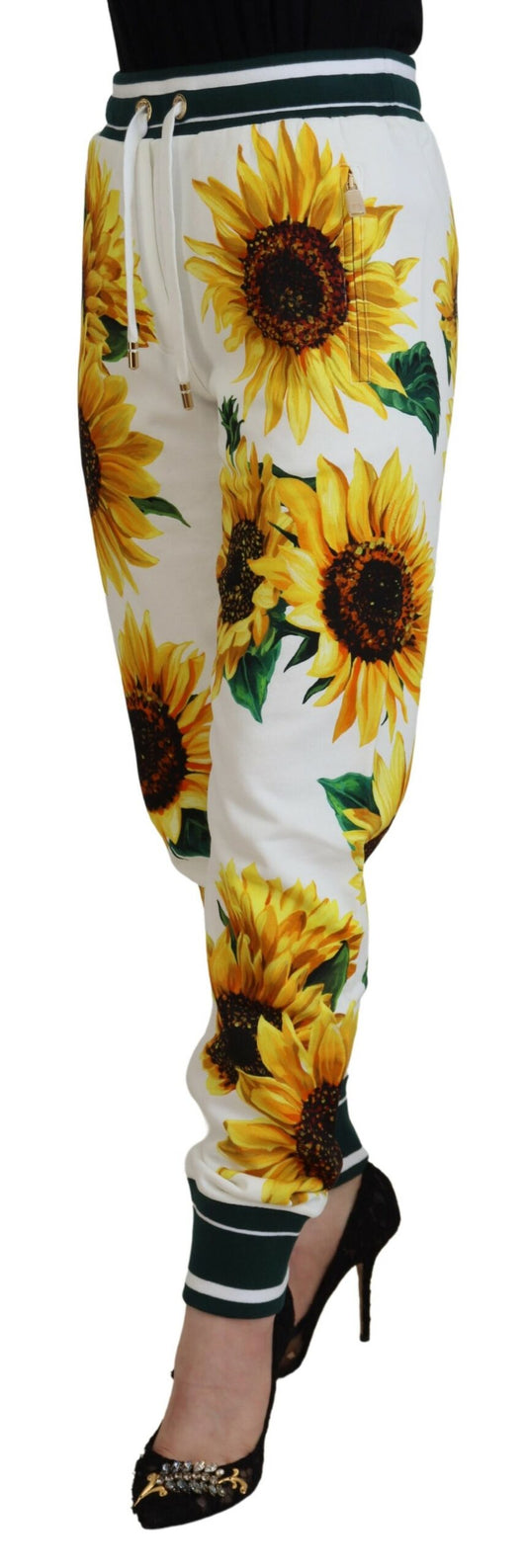 Dolce & Gabbana Sunflower Print Cotton Sweatpants