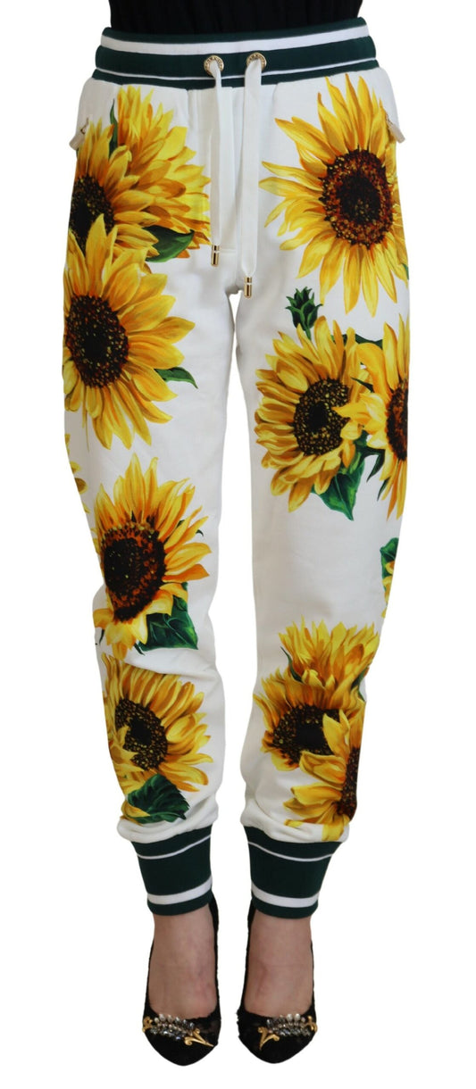 Dolce & Gabbana Sunflower Print Cotton Sweatpants