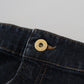 Fiorucci Chic Mid Waist Dark Blue Denim Skirt