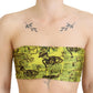 John Galliano Chic Cropped Stretch Top Bra in Multicolor Print