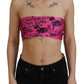 John Galliano Chic Pink Newspaper Print Cropped Top