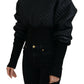 Dolce & Gabbana Elegant Quilted Pullover Sweater - Chic Black