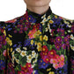 Dolce & Gabbana Silk Stretch Multicolor Turtleneck Sweater