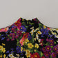 Dolce & Gabbana Silk Stretch Multicolor Turtleneck Sweater