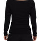 Dolce & Gabbana Elegant V-Neck Black Pullover Sweater