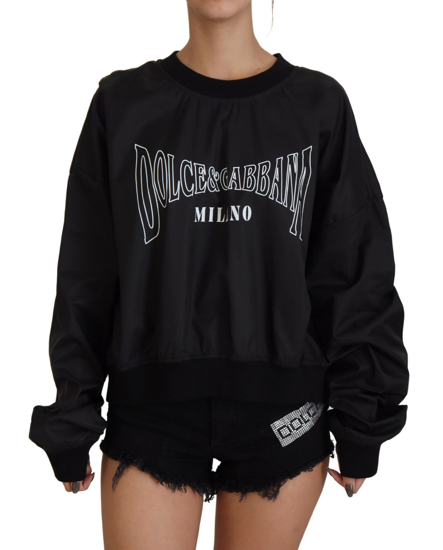 Dolce & Gabbana Chic Black Crewneck Pullover Sweater