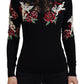 Dolce & Gabbana Angel Embroidered Black Silk-Wool Sweater