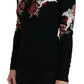 Dolce & Gabbana Angel Embroidered Black Silk-Wool Sweater