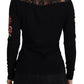 Dolce & Gabbana Angel Embroidered Black Silk-Wool Sweater