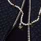 Dolce & Gabbana Elegant Full Zip Sweater with Pearl Embellishment