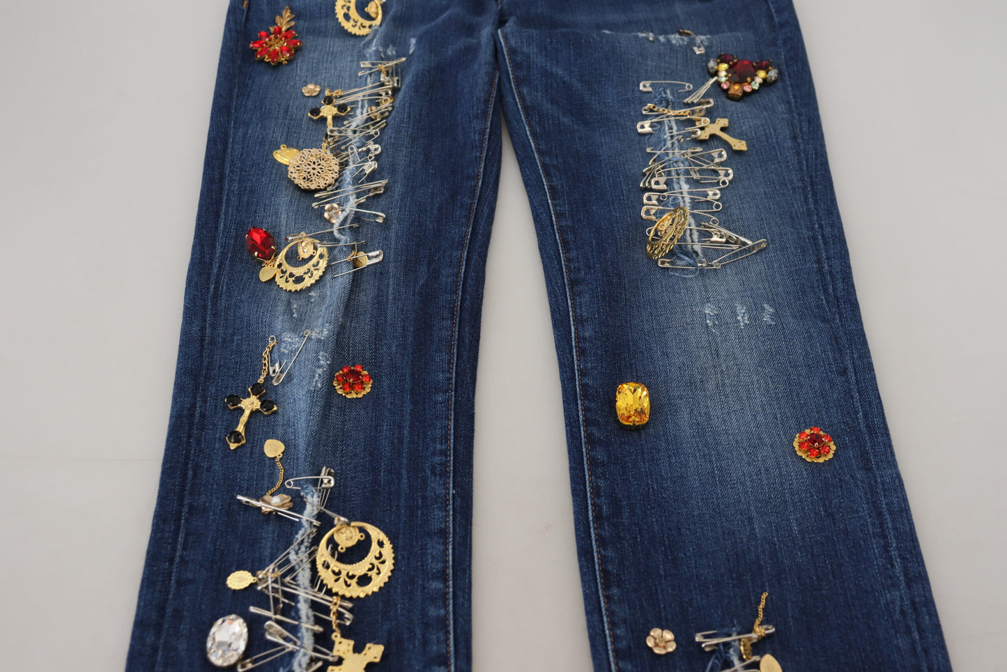 Dolce & Gabbana Crystal-Embellished Slim Fit Jeans