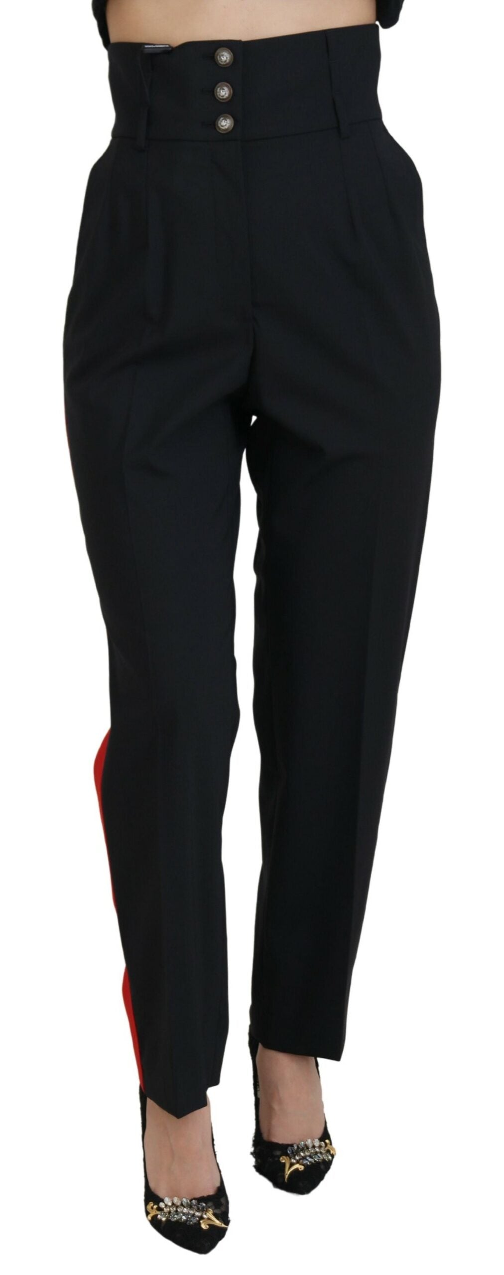 Dolce & Gabbana Elegant High-Waist Tapered Wool Pants