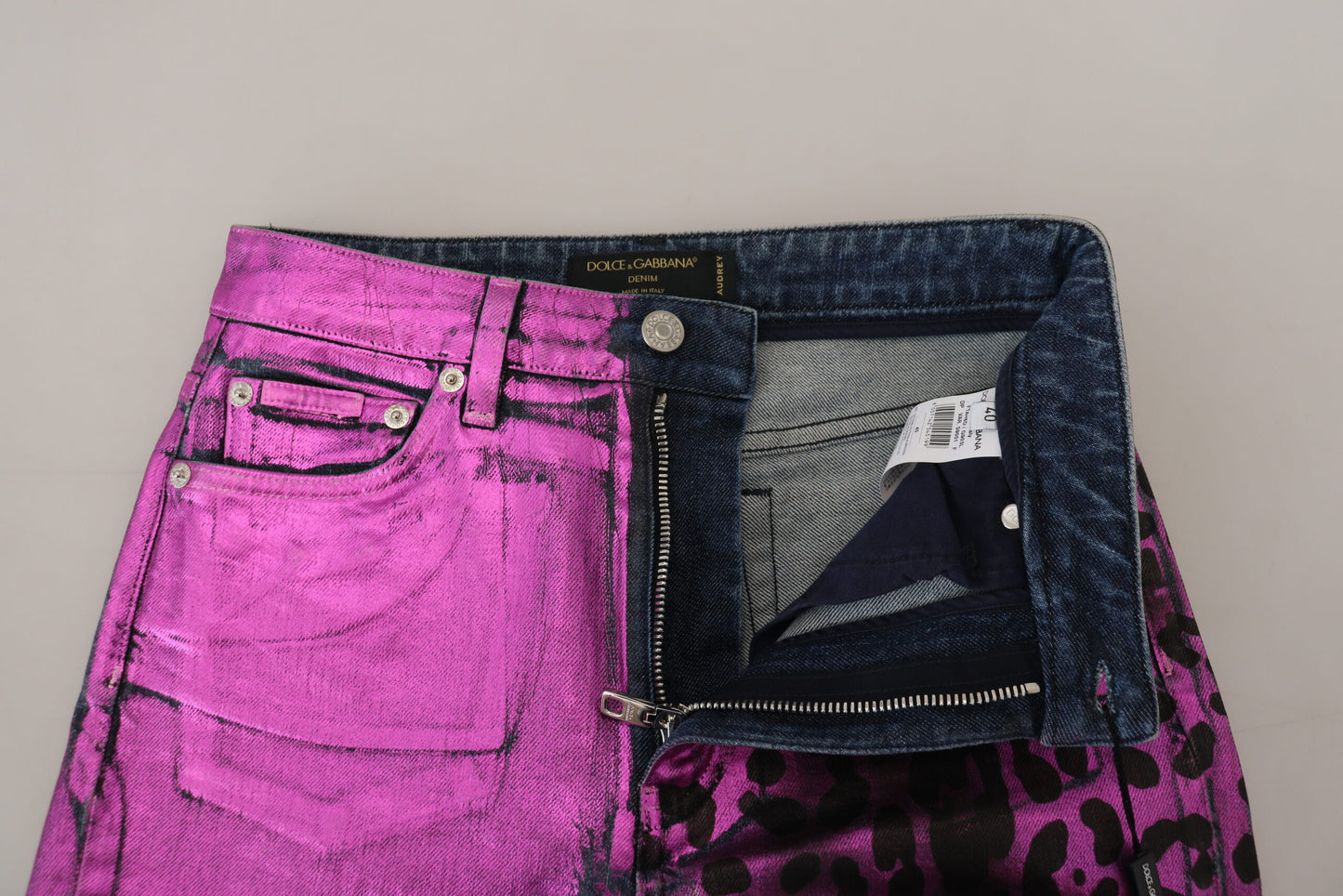 Dolce & Gabbana Elegant High Waist Slim Fit Purple Jeans